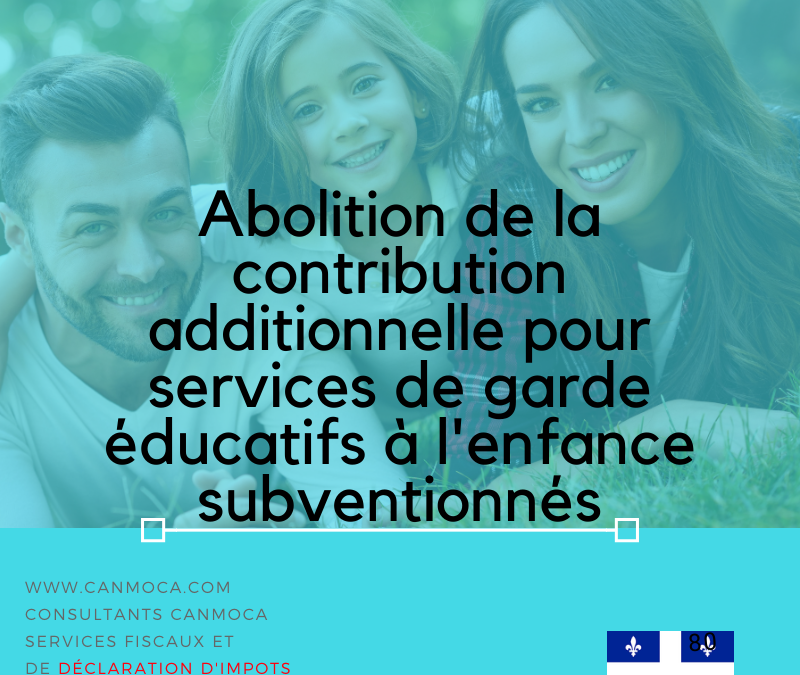 Bonnes nouvelles: Abolition de la contribution additionnelle pour frais de garde