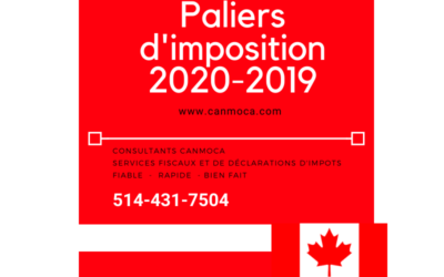 2020-2019 Canada – Rangos de impuestos