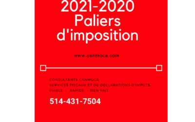 2021-2020 Canada – Rangos de impuestos