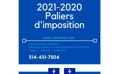 2021-2020 Quebec – Rangos de impuestos