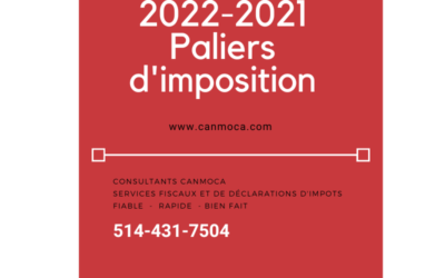 2022-2021 Canada – Rangos de impuestos