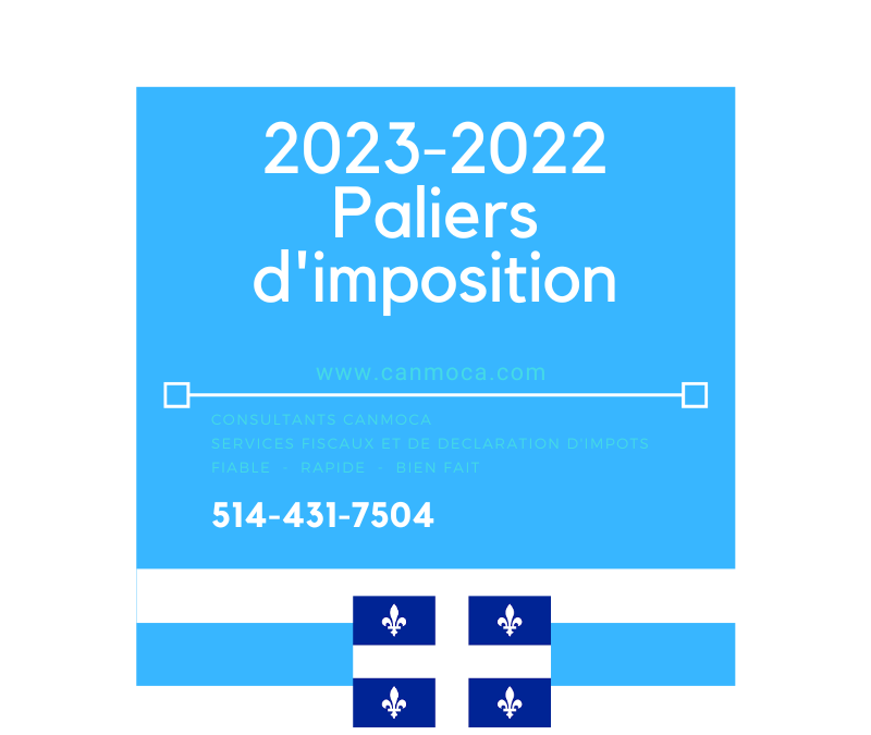2023-2022 Quebec – Rangos de impuestos