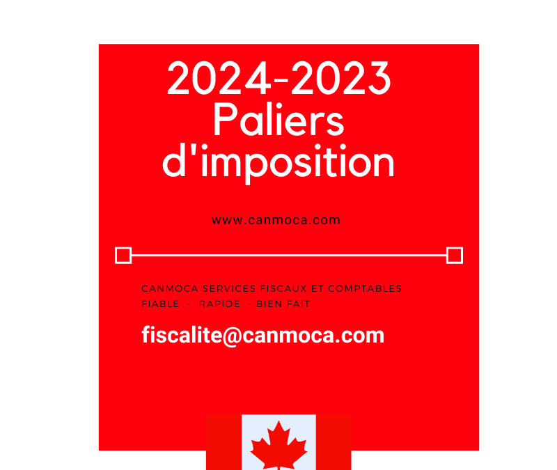 2024-2023 Canada – Rangos de impuestos