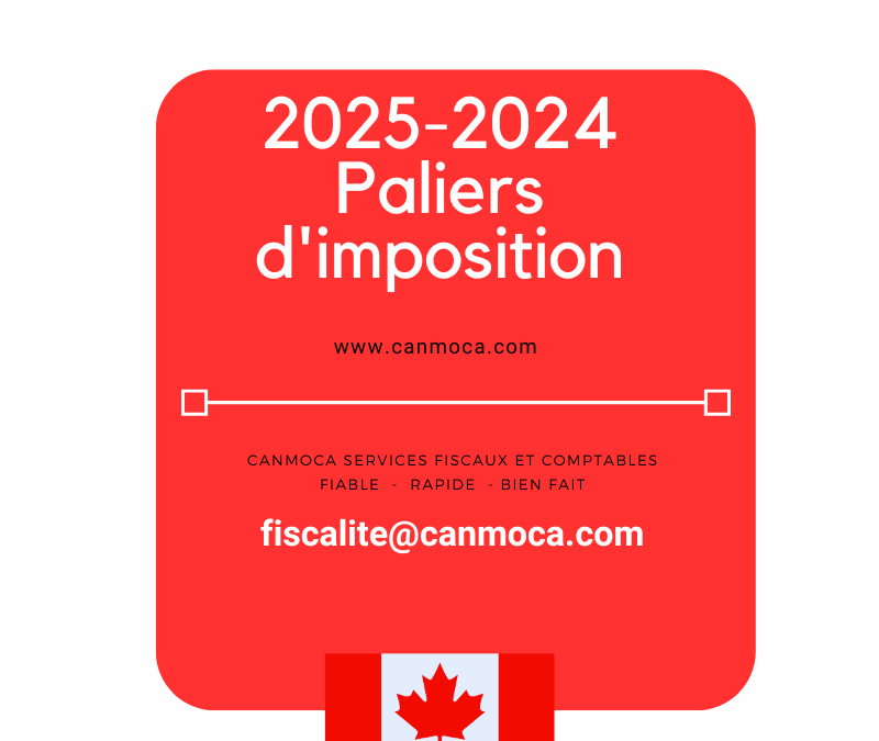 2025-2024 Canada – Rangos de impuestos